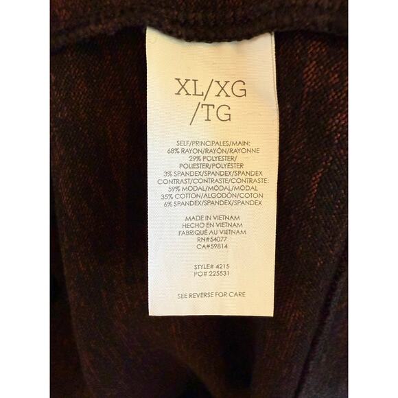 CAbi 4125 Cuddle Dress Black Burgundy Fall 2021 3/4 Zip Size XL Lagenlook Cozy - Picture 5 of 8